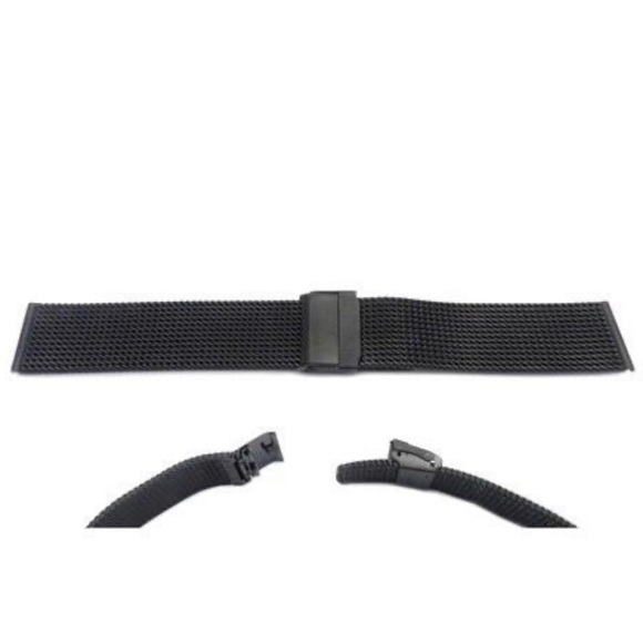 Hadley Roma Black Mesh Design Watch Strap - Picture 8 of 8